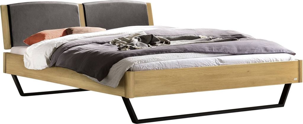 Hasena Lounge Marola Bettgestell Massivholz Kopfteil gepolstert
