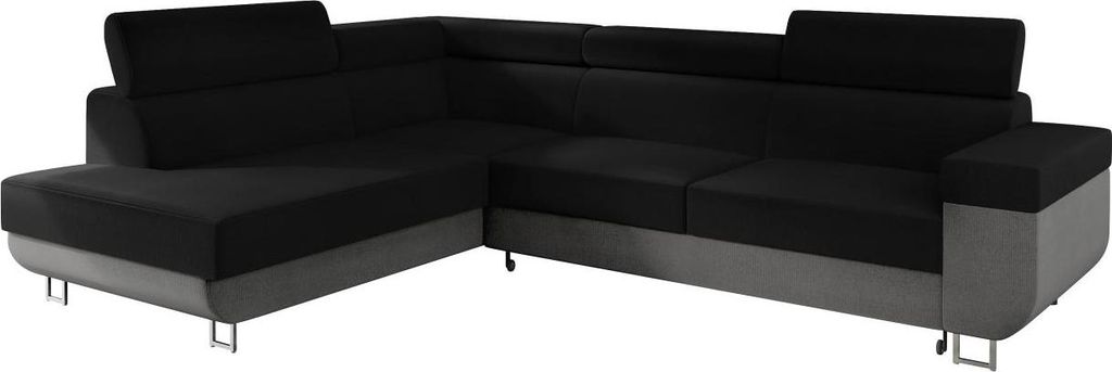 MIRJAN24 Ecksofa Fonti, Eckcouch mit Schlaffunktion und Bettkasten, L-Form Sofa vom Hersteller (Manila 16 + Manila 18, Seite: Links)