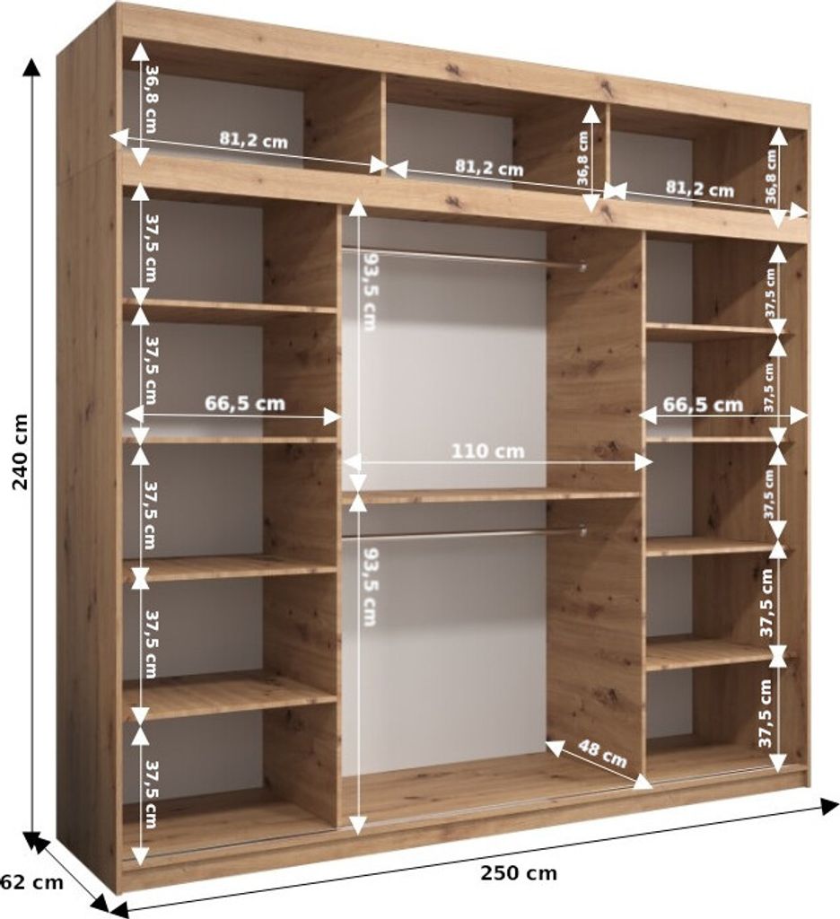 Kleiderschrank, Schiebetürenschrank Schlafzimmer, Schrank Produktbild 3