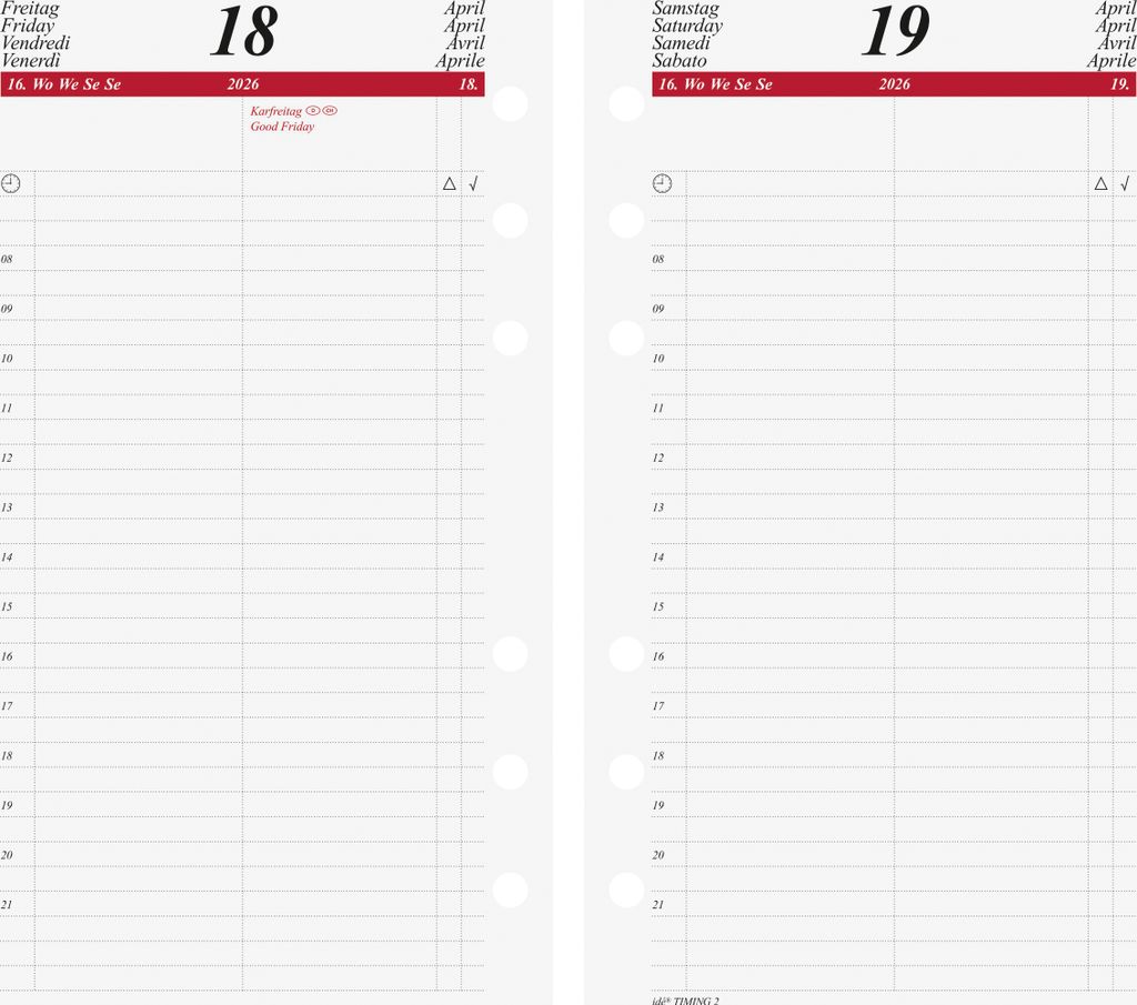rido idé Kalender-Einlage "Tageskalendarium" 2026