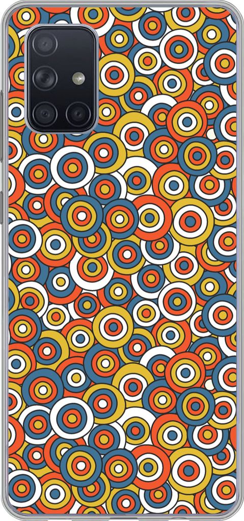 MuchoWow Handyhülle Schutzhülle Hülle für Telefoonhoesje Samsung Galaxy A51 5G Muster - Retro - Kreis Silikon Softcase Handy Hülle - Abbildung