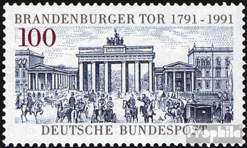 Briefmarken BRD (BR.Deutschland) 1991 Mi 1492 (kompl.Ausgabe) postfrisch 200 Jahre Brandenburger Tor