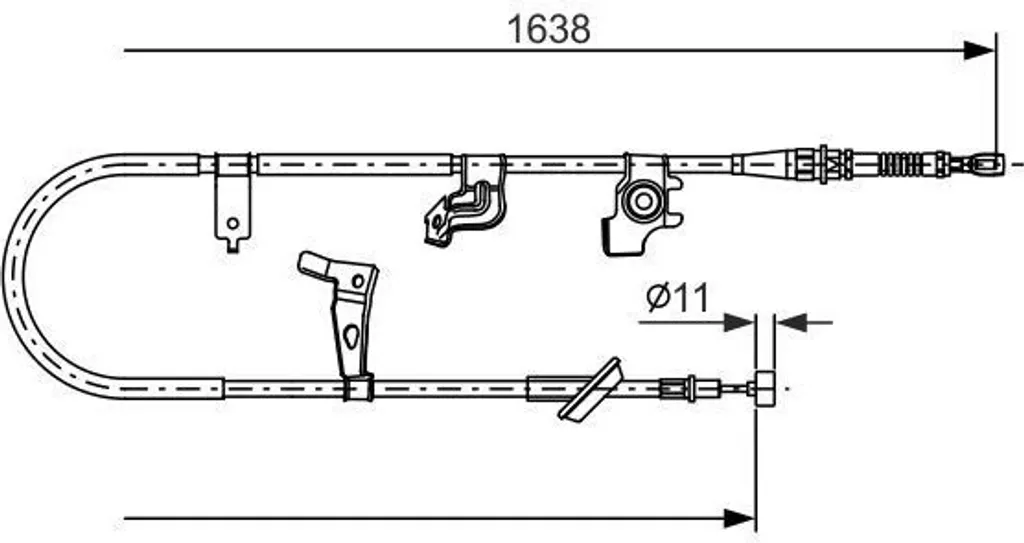 Câble de frein de stationnement Bosch 1 987 482 466 pour Fiat et Suzuki