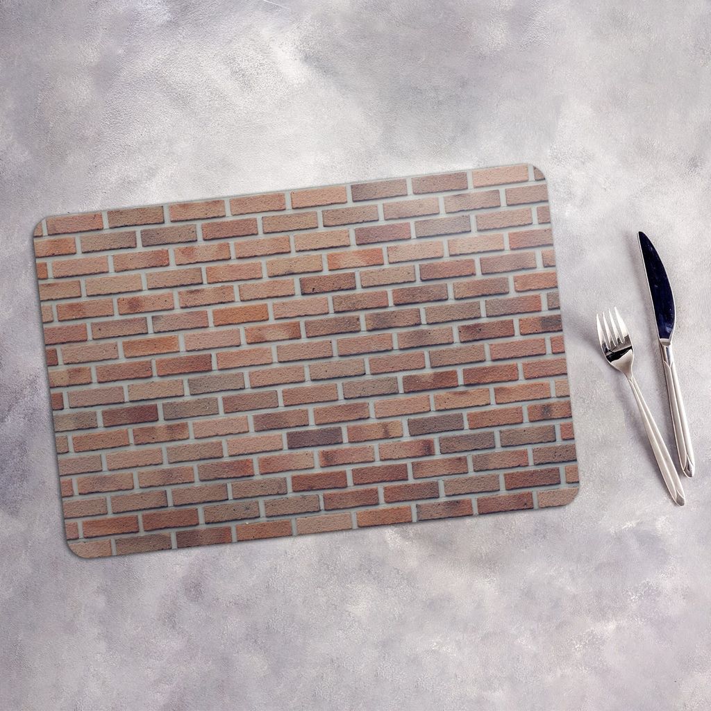Tischset 6x45x30 cm Platzset Tischmatte Platzmatte Untersetzer - Rot Wand Ziegel Backstein