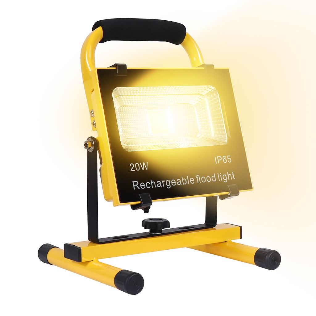 Gelb LED Akku Fluter Baustrahler Handlampe Arbeitsleuchte Flutlicht COB 20W-150W 