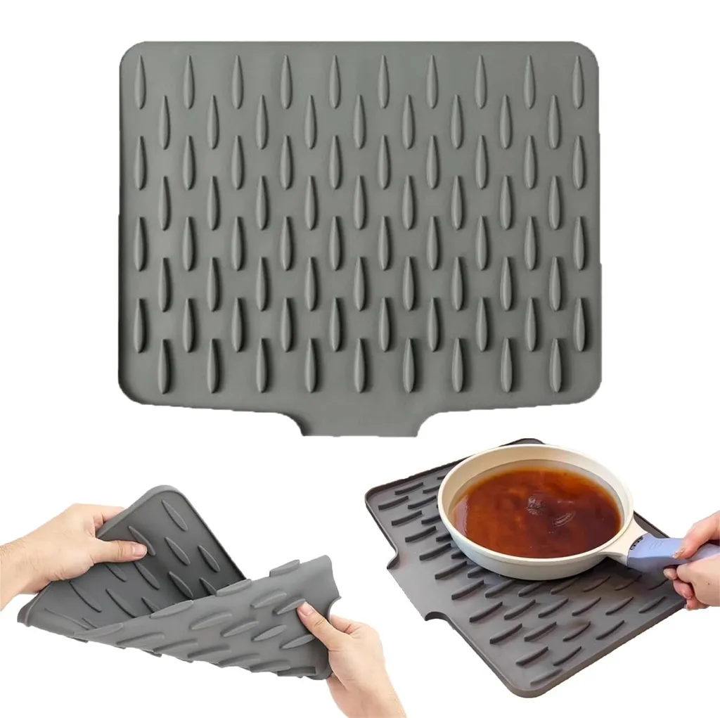 Fond d'évier en silicone incliné, protection lavabo cuisine et toilette