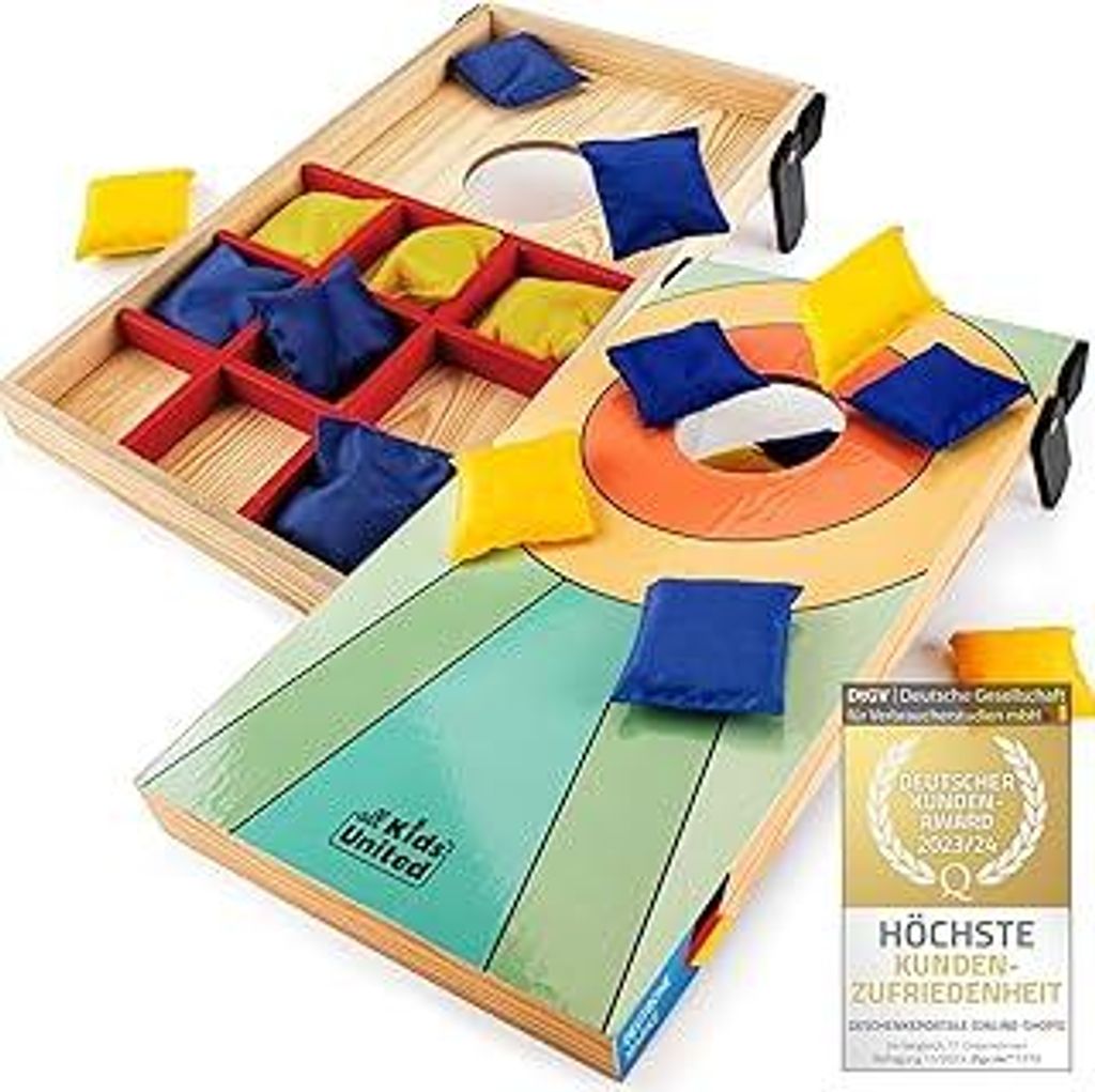 all Kids UnitedMini Cornhole-Spiel für Kinder, Indoor & Outdoor Geschicklichkeitsspiel mit Sandsäckchen, Perfekt für Kinderzimmer, Garten und Pa...