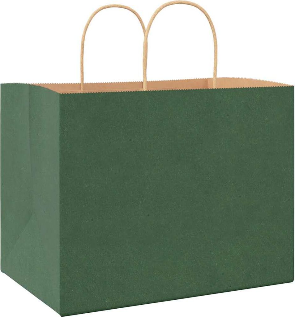 Papiertragetaschen 250 Stk. mit Henkeln Grün 32x22x24 cm