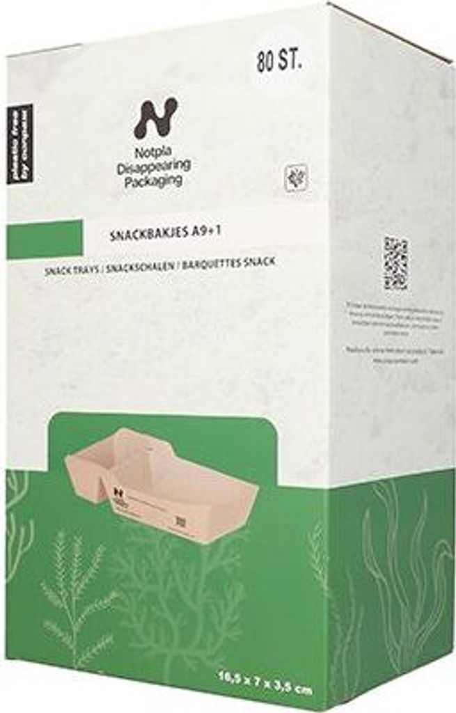Snacktrays, Pappe "NOTPLA" 3,5 cm x 7 cm x 16,5 cm braun