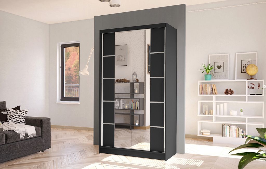 Elegantná šatníková skriňa ARINI 5 - čierna Obrázok produktu 