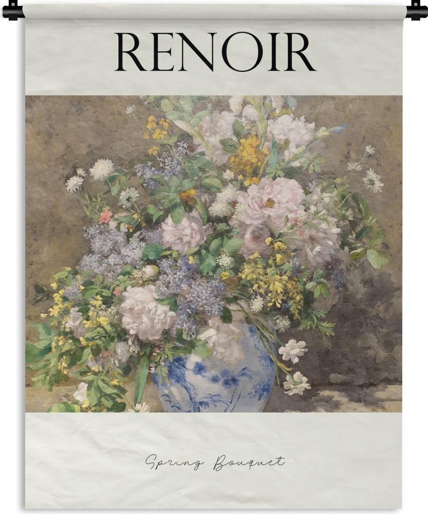 MuchoWow Wandteppich Wandbehang Frühlingsstrauß - Renoir - Blumen 150x200 cm Tapisserie Dekoration Wandtuch - Wandaufhängung - Moderner