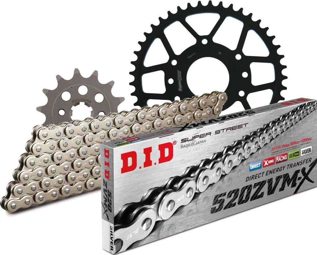 DID Kit Stahl Kompatibel mit KTM 125 Duke (6-Loch) 11-19/RC125 14-45-112 DID520ZVM-X(S&S) Endlos