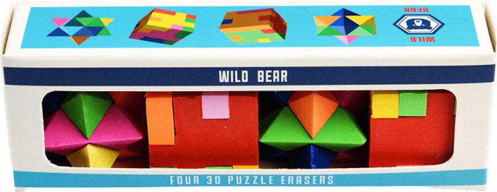 3D Puzzle Radiergummis - Wildbär (4er Set) - Rex London