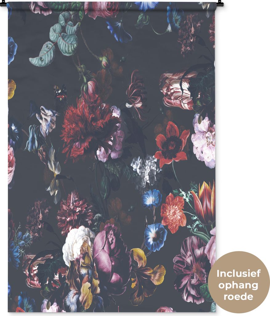 MuchoWow Wandteppich Wandbehang Blumen - Farben - Kunst 120x180 cm Tapisserie Dekoration Wandtuch - Schlafzimmer - Dekorationen für das Haus