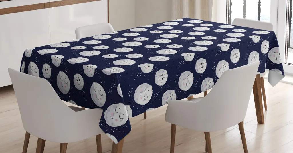 ABAKUHAUS Chicago Skyline Tovaglia, Famosa Route 66, Rettangolare per Sala da Pranzo e Cucina, 140 cm x 170 cm, Azzurro Cielo