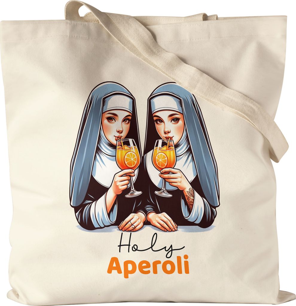Holy Aperoli Zwei Nonnen Genießen Sommergetränk Design Lustig Geschenk Jutebeutel