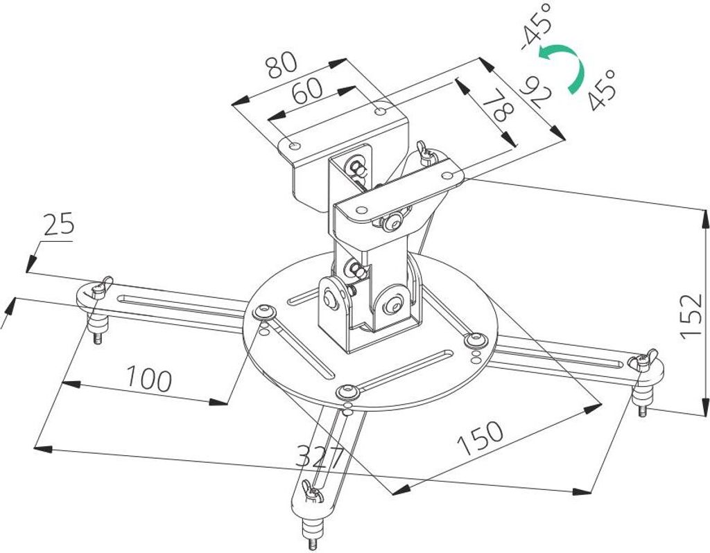 Projector mount ceiling TB-M51 10kg 15,2cm
