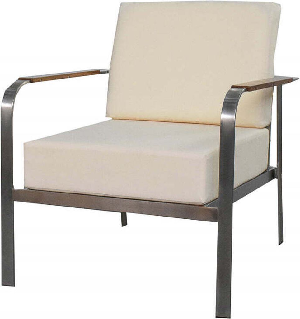 Luxus Premium Garten Lounge Stuhl Sessel SET Gartensofa Gartenmöbel Edelstahl