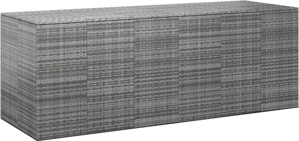 Garten-Kissenbox PE Rattan 291x100,5x104 cm Grau