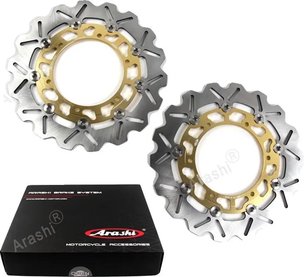 Jeu de 2 disques de frein or CNC flottants pour freinage haute performance