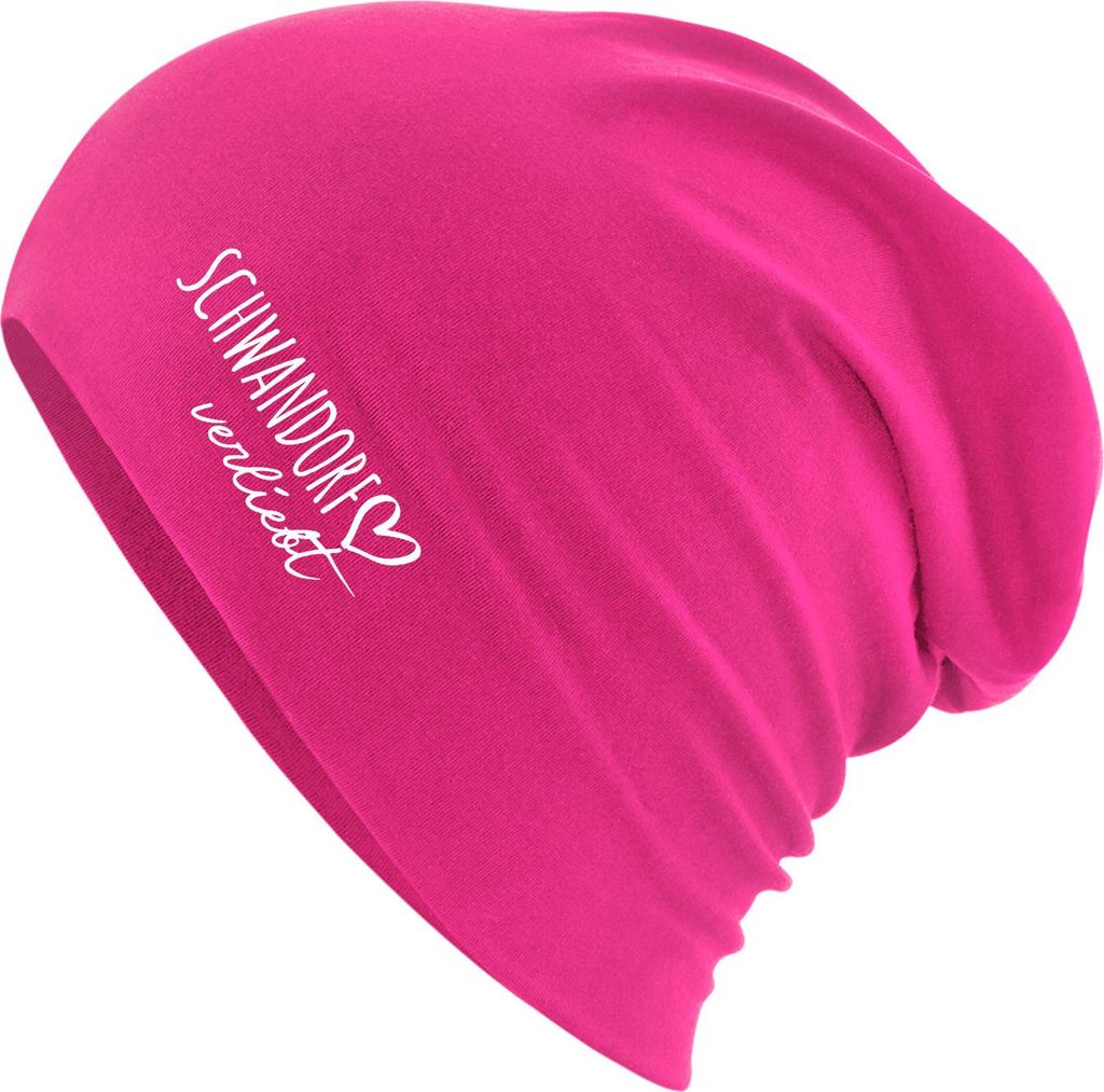 Huuraa Beanie Schwandorf verliebt Fuchsia One Size Baumwolle und Elasthan Mütze Geschenkidee
