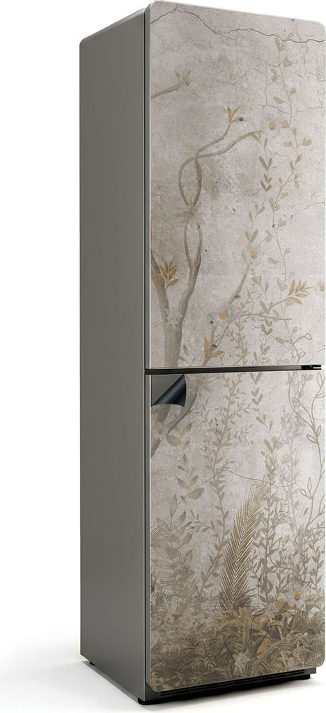 Pflanzenmuster mit Zweigen – Magnetische Kühlschrank Abdeckung – Dekorfolie magnetisch Küche – Kühlschrank Magnet Deko – selbstklebende ...