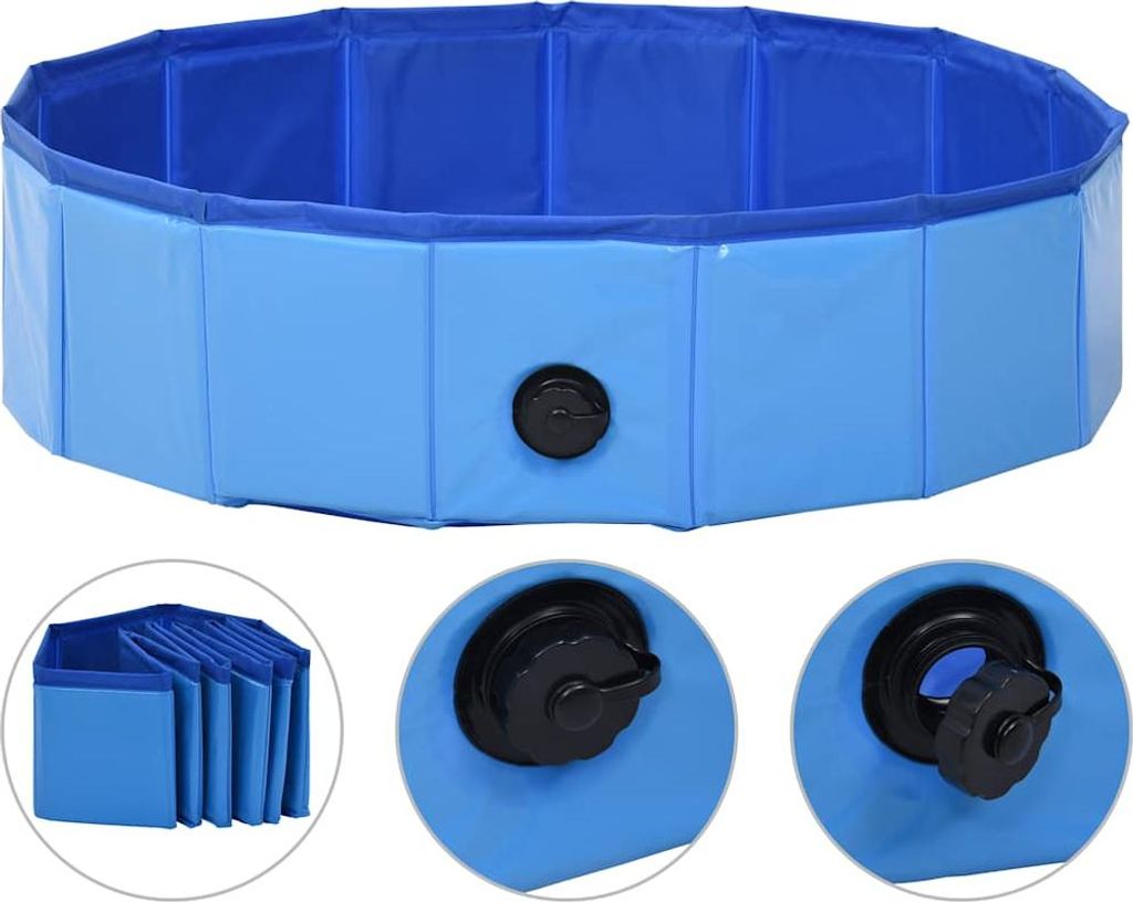 vidaXL Hundepool Faltbar Blau 80 x 20 cm PVC