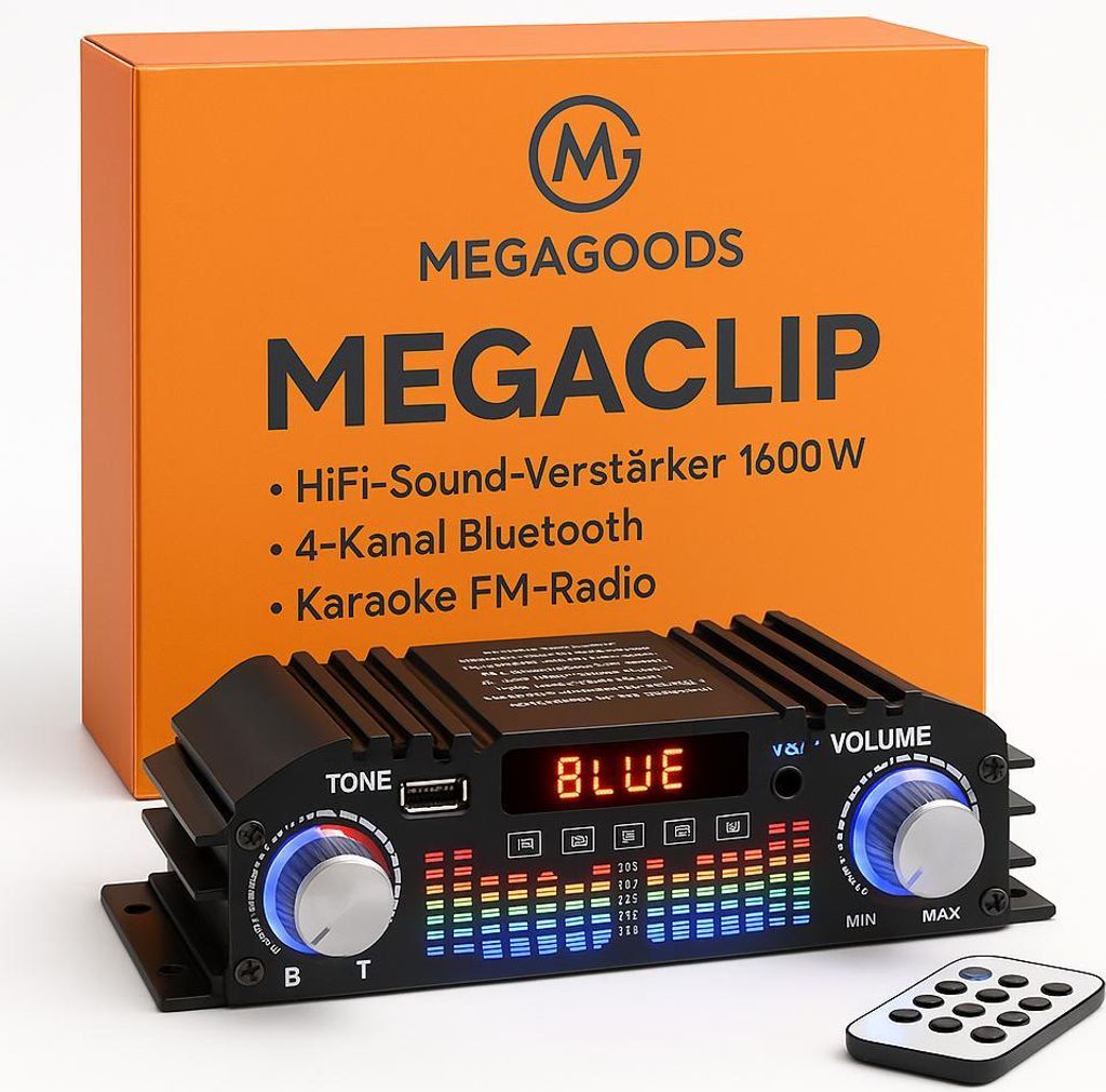 HiFi Sound Verstärker 1600W 4-Kanal Bluetooth Karaoke FM Radio DE.