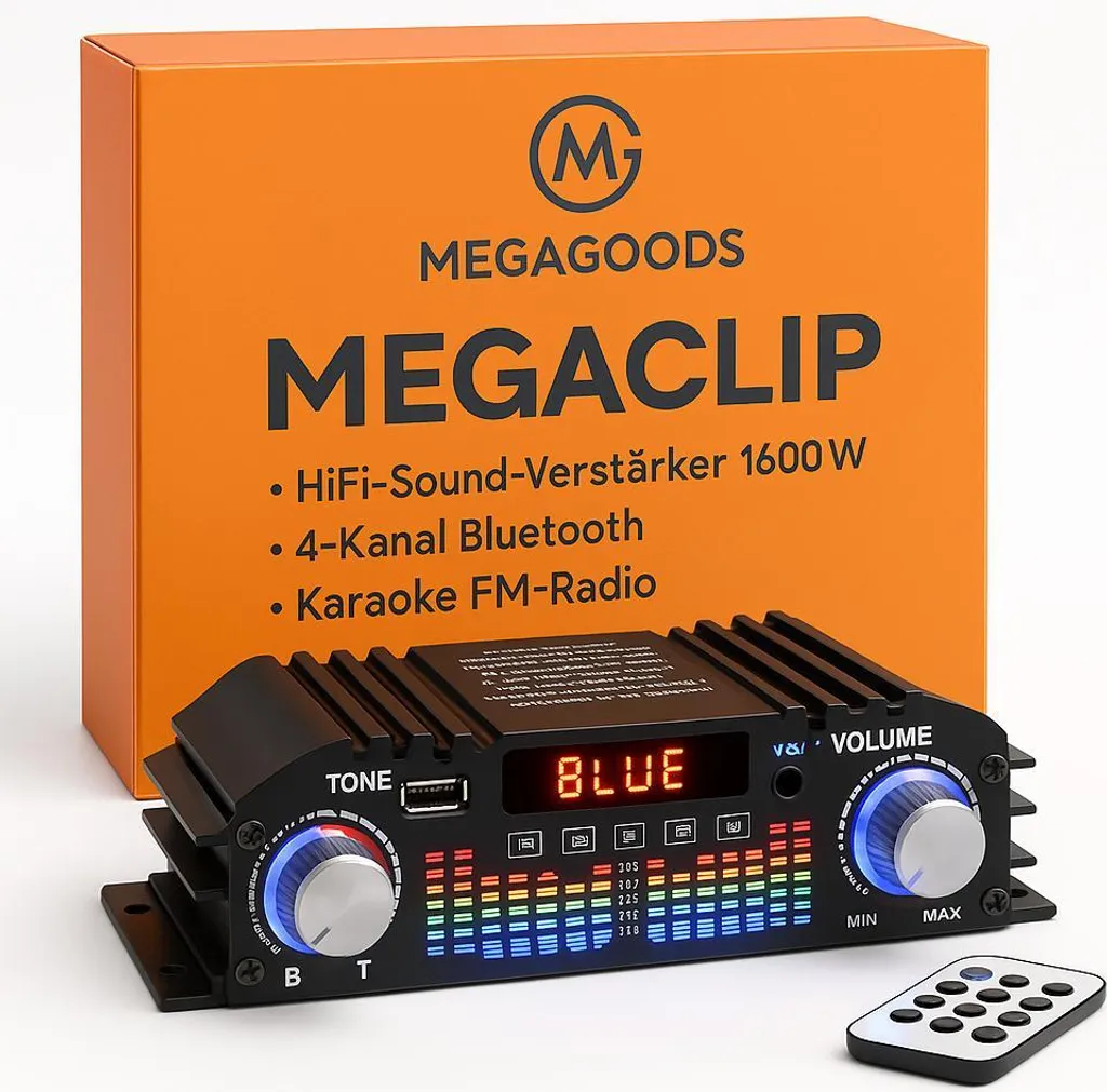 Ampli Audio Maison 1600W Bluetooth 4 Canaux pour Système Home Cinéma