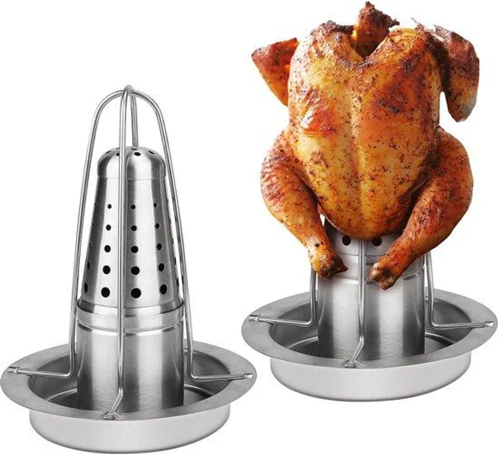 Rôtissoire Poulet Inox avec Diffuseur d'Arômes pour Cuisson Croustillante