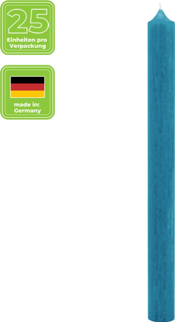 Stearin Stabkerze - ozeanblau | KERZENFARM HAHN Produktbild 