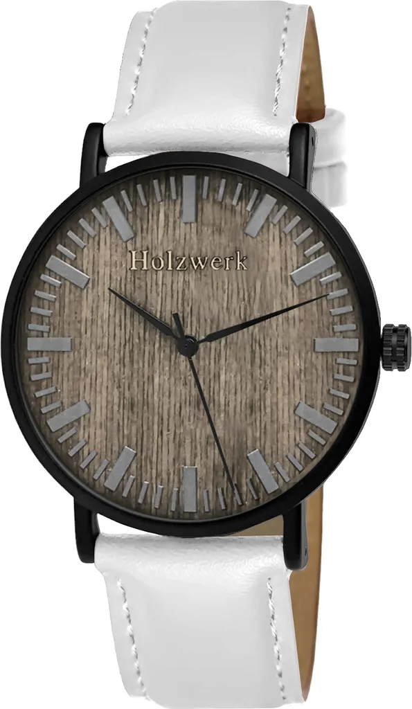 Montre Élégante pour Travail et Soirée - Design Plat Cuir Noir et Blanc