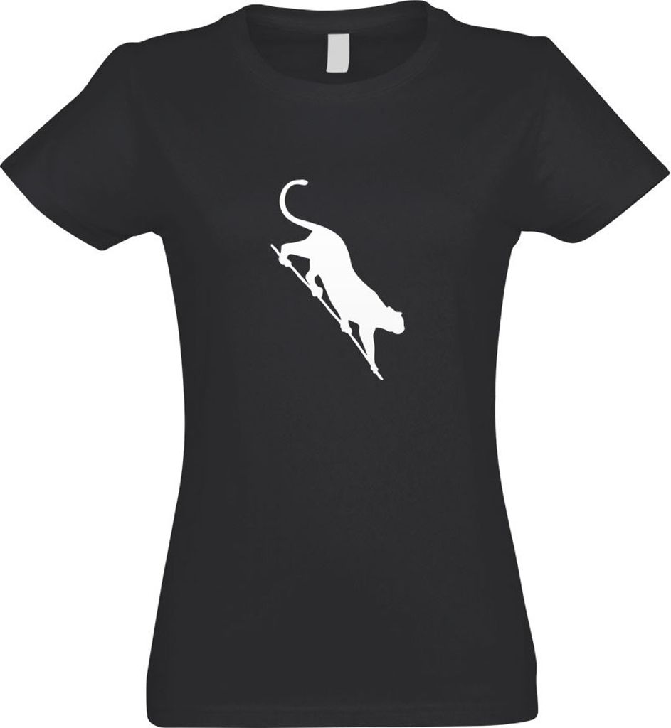 Kiwistar - T-Shirt tailliert - Damen - Graphit - Wildkatze - Panther - Leopard - mit Motiv Bedruckt - Funshirt Design - Sport - Freizeit - Damen - XL
