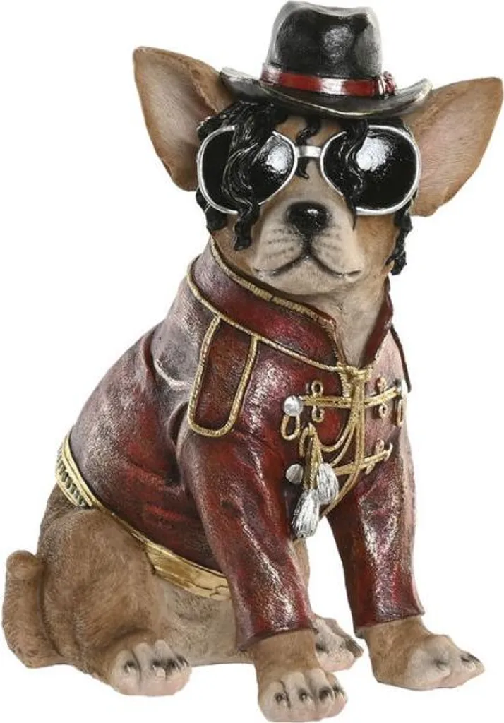 Statuette de Chien Décorative Marron et Or - Figurine Home ESPRIT Chic