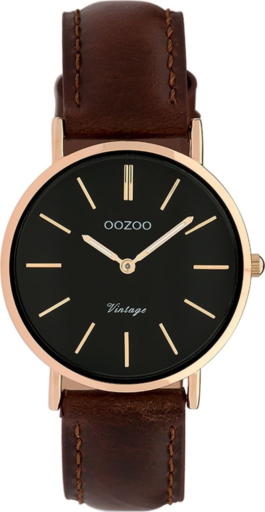 Oozoo Armbanduhr braun Leder Vintage Series Damen Analog-Quarzuhr UOC9839A