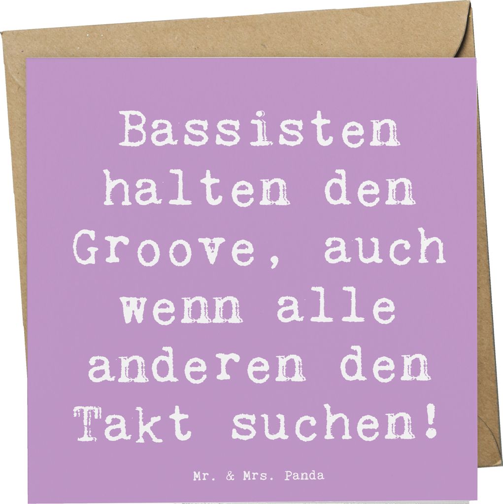 Mr. & Mrs. Panda doppelkarte Spruch Bassgitarre Groove - Lavendeltraum - Geschenk, Klappkarte, Musikband, Lernen, Rhythmus, Musiker, Bassist, faltk...