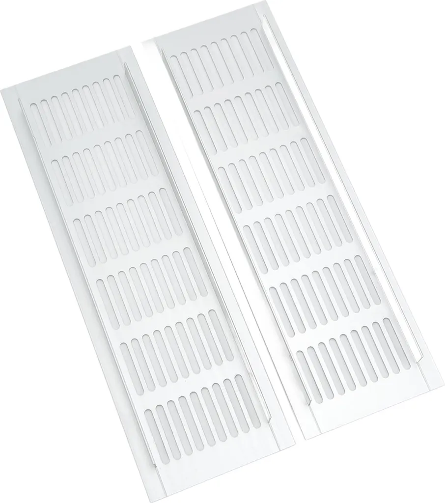 Griglia di Ventilazione Tradizionale Alluminio 80x250 mm - Argento per Mobili