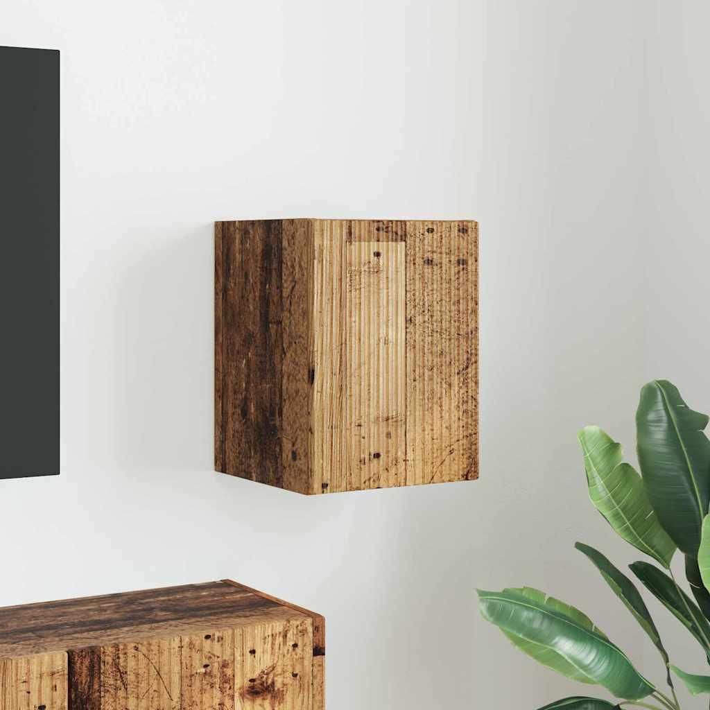 "Schlussverkauf" TV-Wandschrank moderne - Wand Hängeboard - für das Wohnzimmer - Altholz 30x31x40 cm Holzwerkstoff C14673