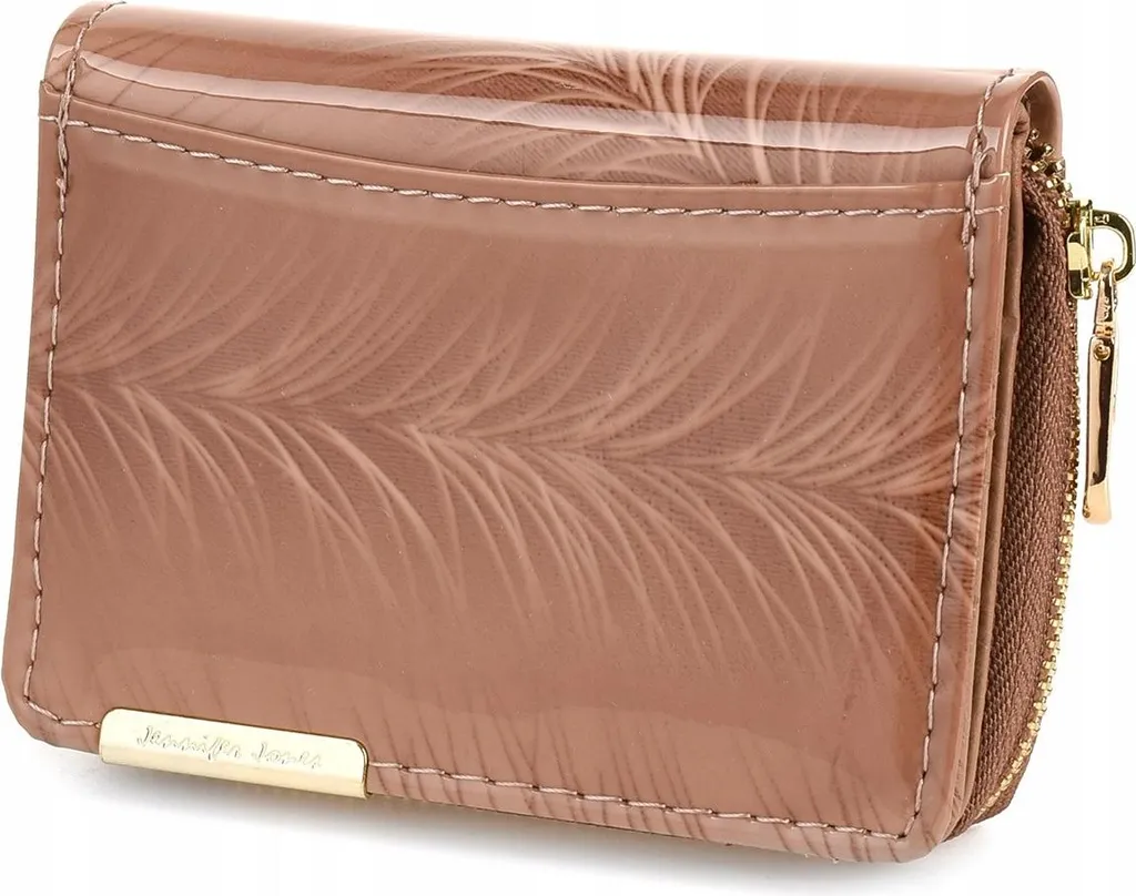 Petit portefeuille femme en cuir verni effet croco chic et élégant