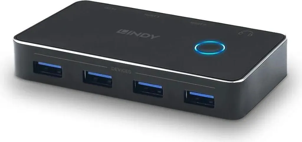 Switch Condivisione USB 3.0 Lindy 43387 5Gbps | Alluminio e ABS - 5