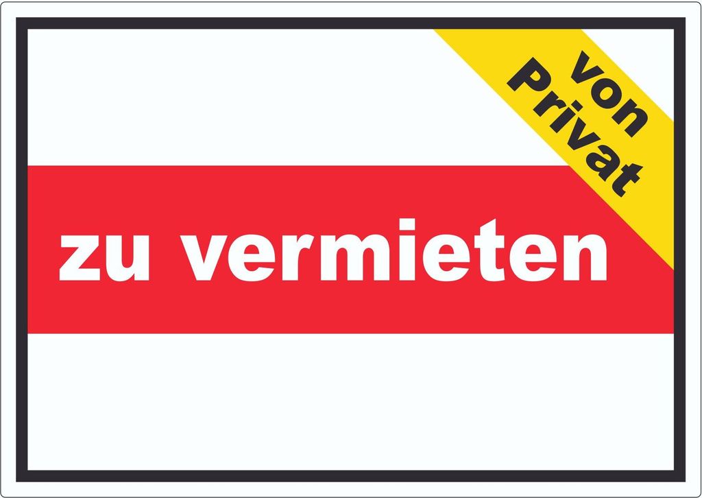 zu vermieten von privat Aufkleber mit Text Werbeaufkleber A8 (52x74mm)