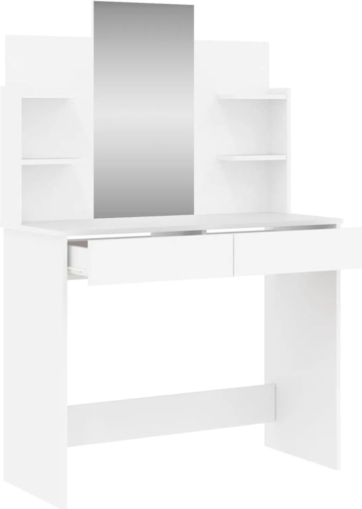 vidaXL Coiffeuse avec miroir blanc 96x39x142 cm Image du produit 