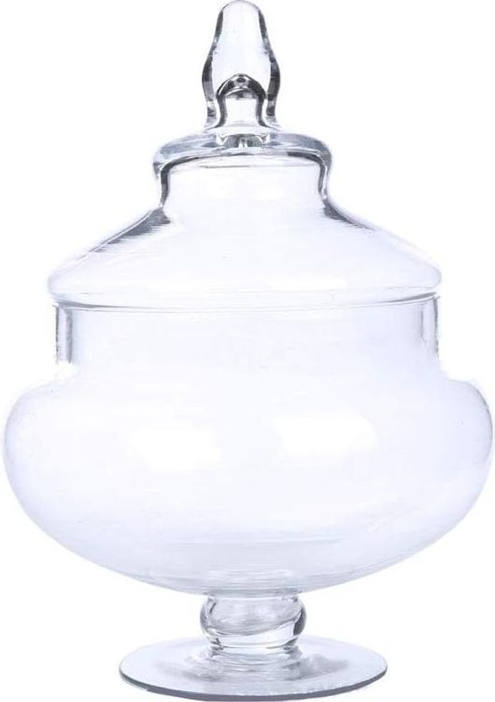 Dekoratives Glas Süßigkeitenaufbewahrungsglas mit Deckel – Perfekt für Süßigkeiten, Trockenfrüchte und Dekoration (21 x 14 cm)