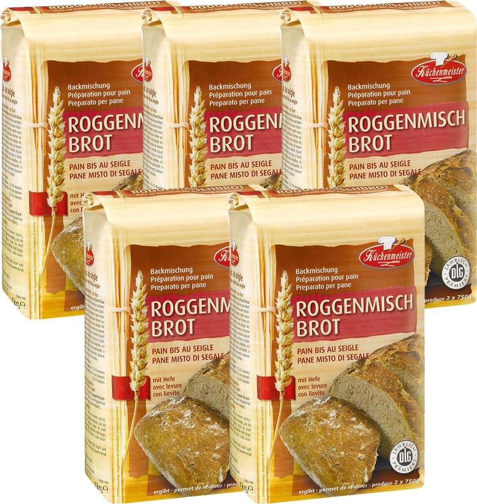 BIELMEIER Brotbackmischung Roggenmischbrot 5 Stück á 1000 g Produktbild 