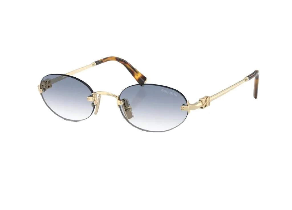 Lunettes de Soleil de Luxe Dorées Miu Miu Femme Verres Bleus MU A54S