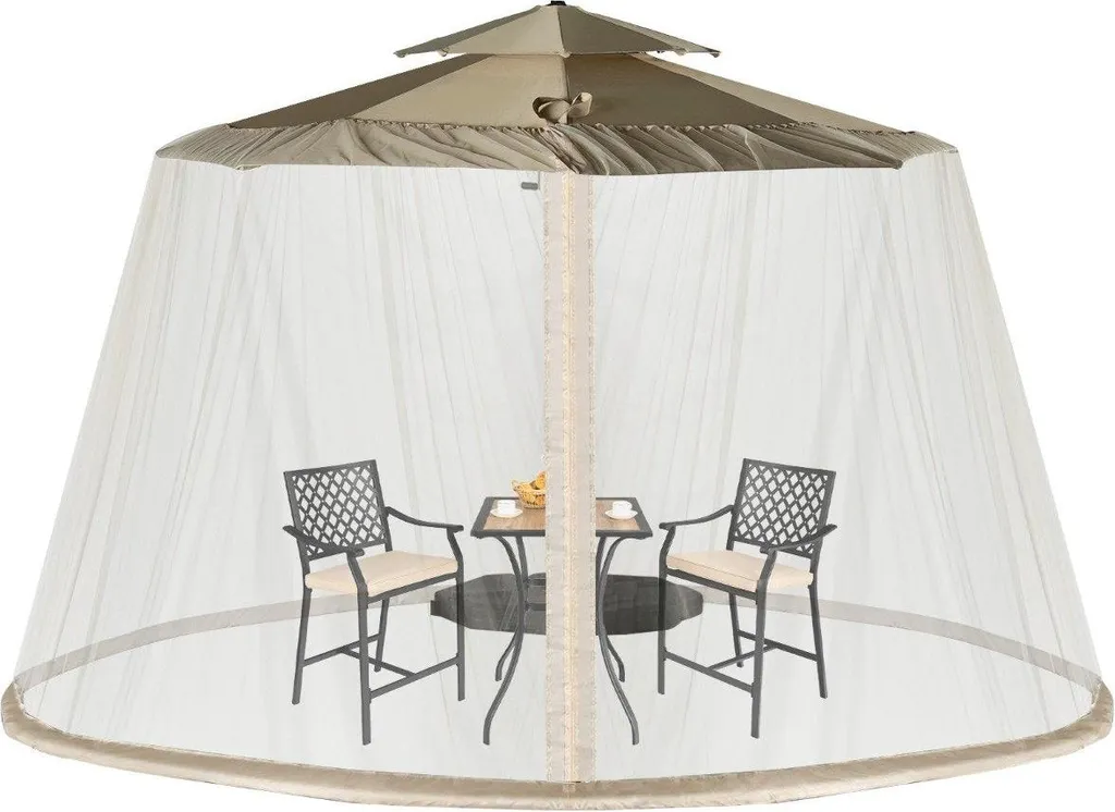 Moustiquaire parapluie 3m avec double fermeture éclair pour jardin