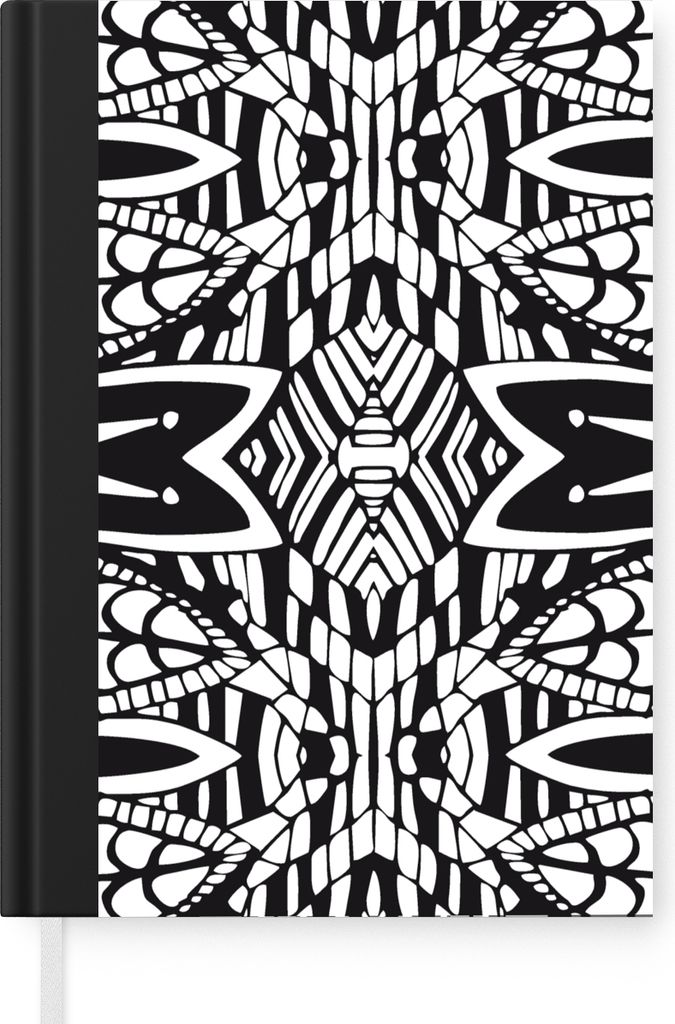 MuchoWow Notizbuch Tagebuch Haushaltsbuch Notebook A5 Muster - Kontrast - Geometrisch - Notizblock - Notizheft - Notebook - Schreibblock - Papier