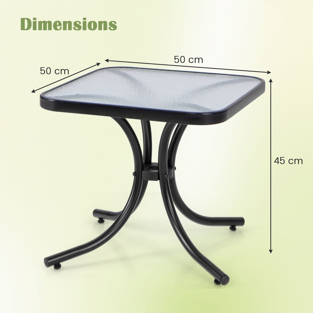 GOPLUS Gartentisch Metall, 50cm Beistelltisch Outdoor mit Produktbild 5