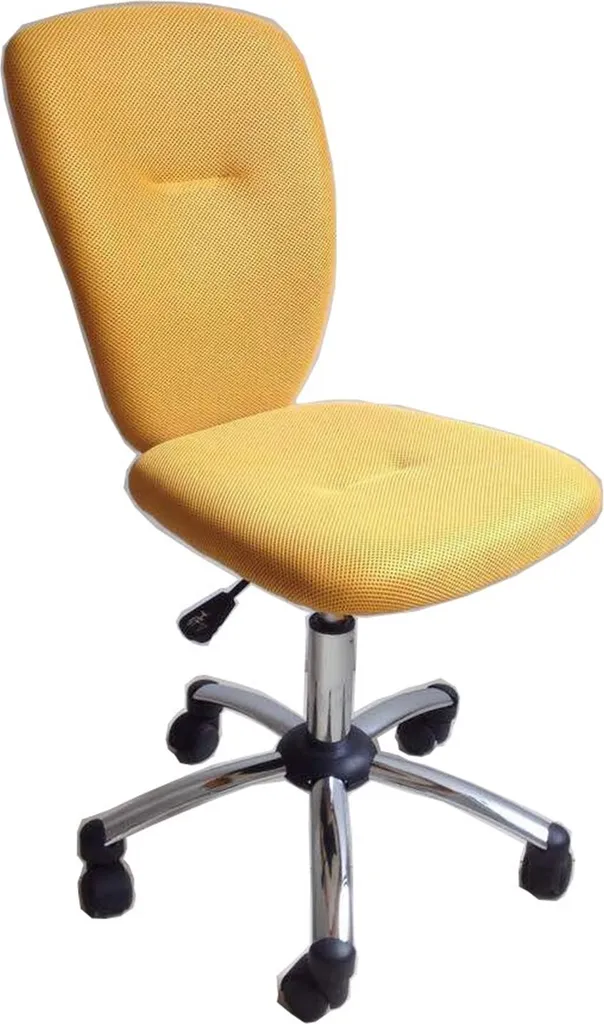 Siège de bureau jaune chrome pivotant réglable en hauteur pour junior