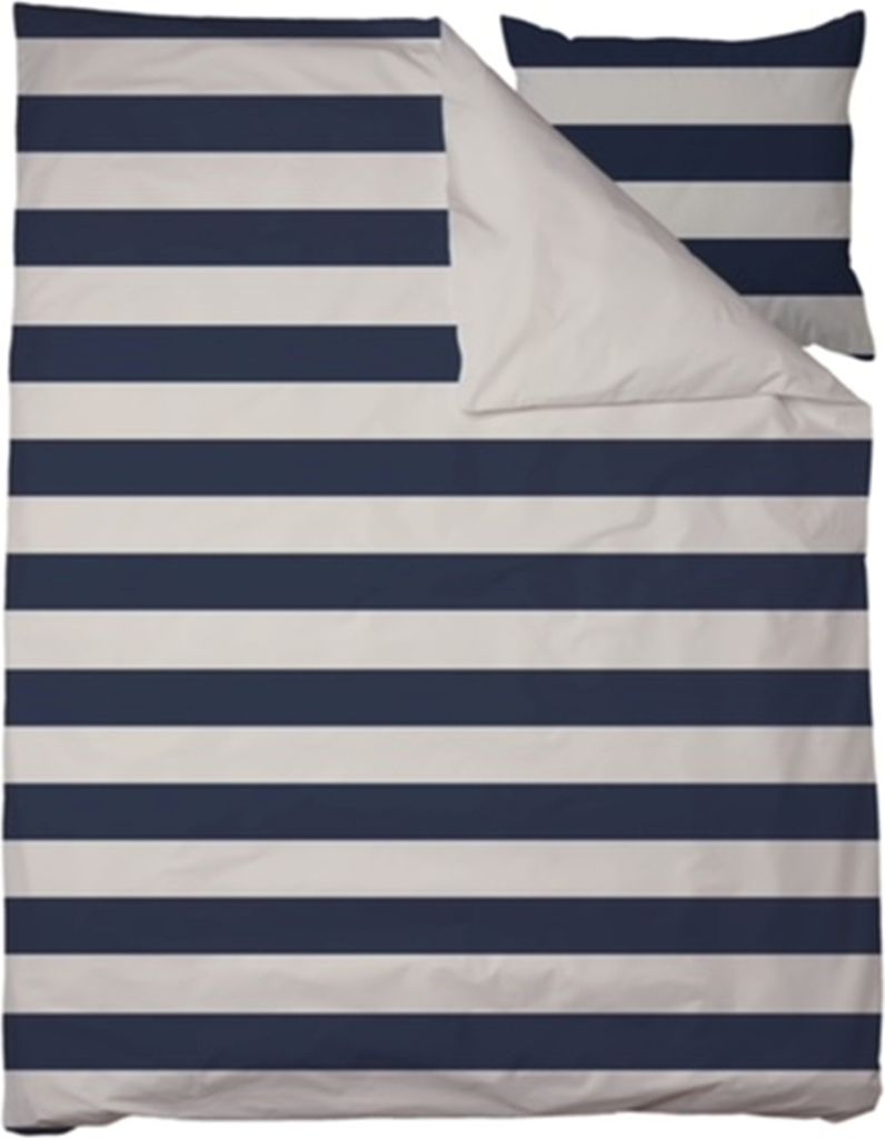 Bettwäsche dormabell Satin 5311001 Streifen wende blau beige 135x200